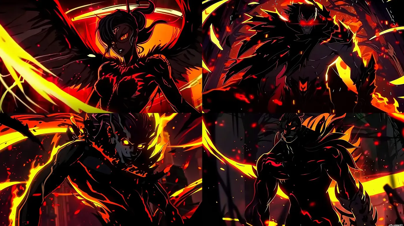 Intense and Dynamic Anime-Inspired Digital Art - Midjourney sref style
