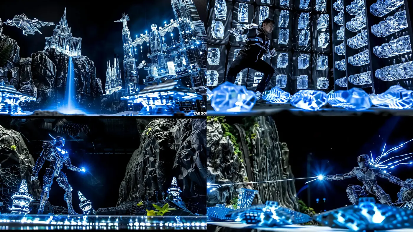 Cybernetic Dreamscape: A Mosaic of Sci-Fi Noir Elements - Midjourney sref style