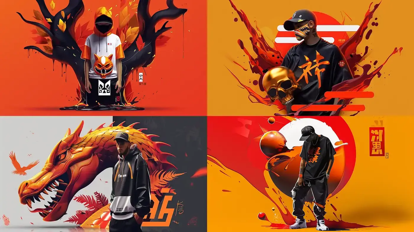 Vibrant modern street art style with a dynamic and energetic atmosphere - Midjourney sref style