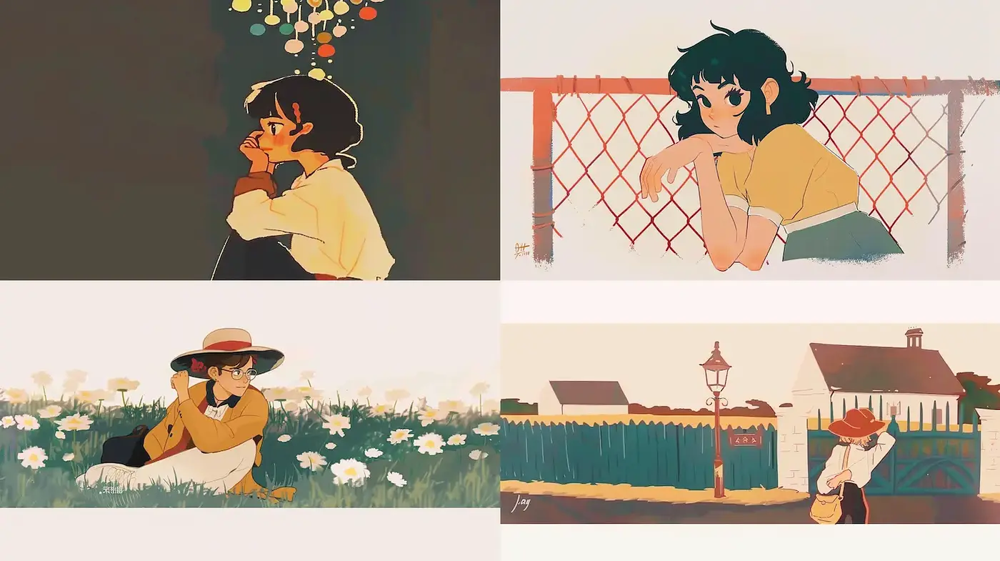 Charming and Whimsical Illustrations with a Nostalgic Flair - Midjourney sref style