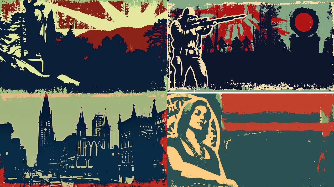 Stylized Graphic Contrast with a Retro Screenprint Aesthetic - Midjourney sref style