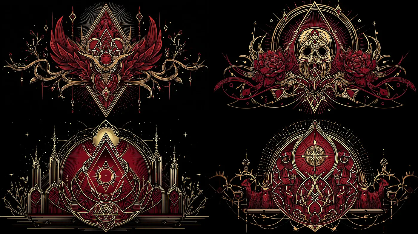 Dark and Intricate Gothic Artwork with Ornate Details - Midjourney sref style