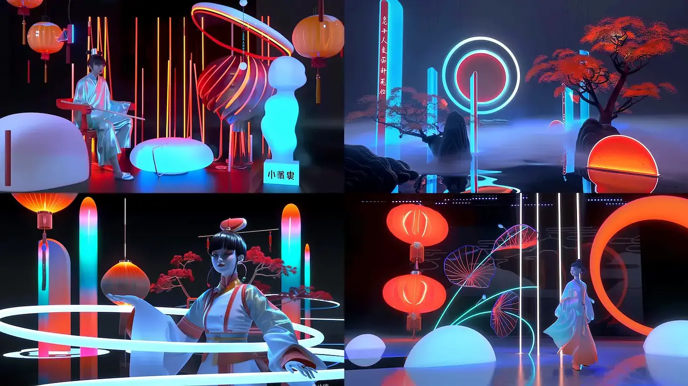 Futuristic Synthwave Aesthetic with Ethereal Elements - Midjourney sref style