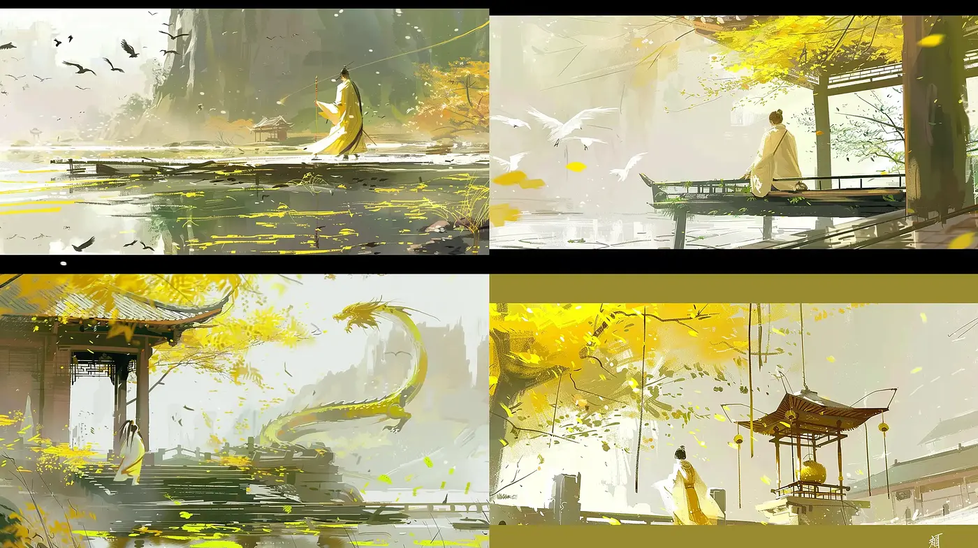 Luminous Brushstrokes in Ethereal Landscapes - Midjourney sref style