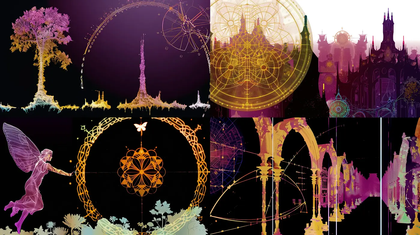 Vibrant Luminescent Dreamscape with Art Nouveau Inspirations - Midjourney sref style