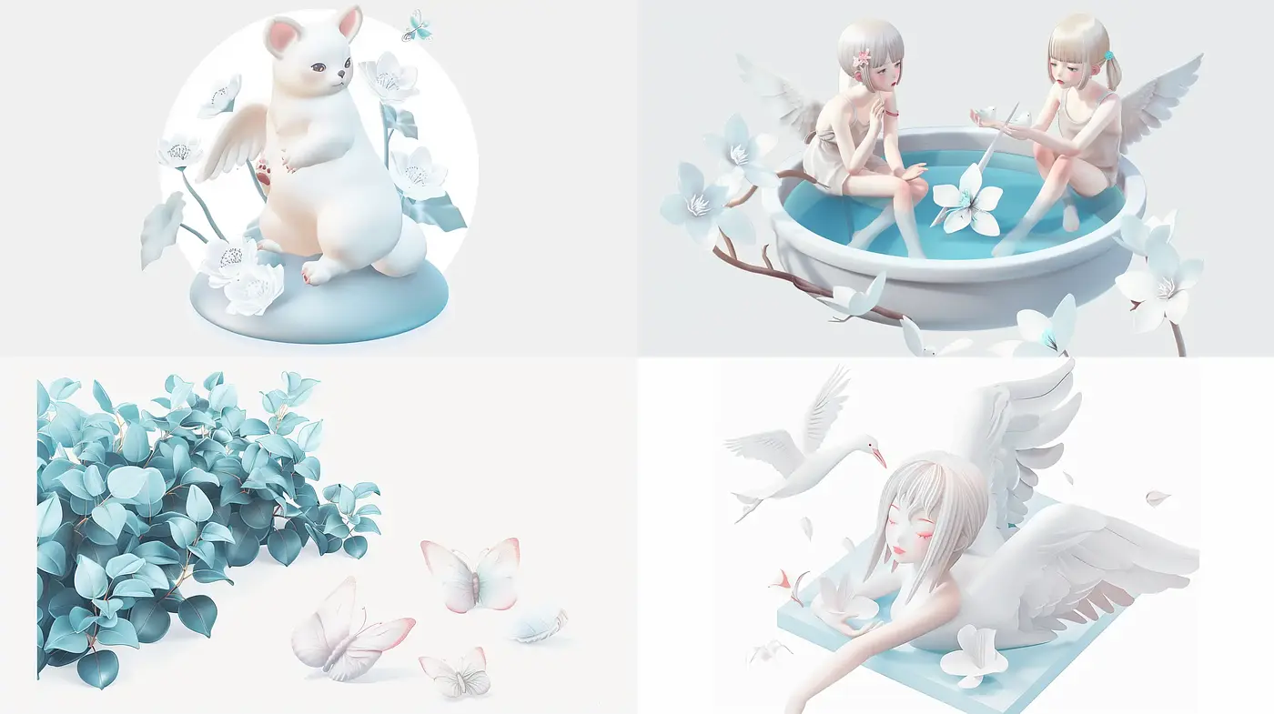 Serene and Ethereal Pastel Dreamscapes - Midjourney sref style