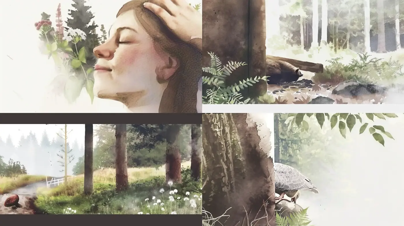 Serene Naturalist Impressions with Soft Pastel Overtones - Midjourney sref style