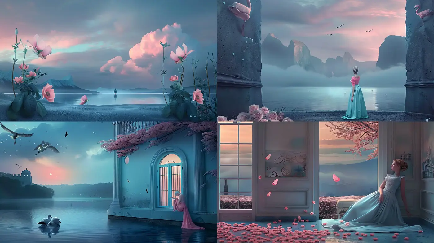 Twilight Serenity: A Dreamlike Vision in Pastel Hues - Midjourney sref style