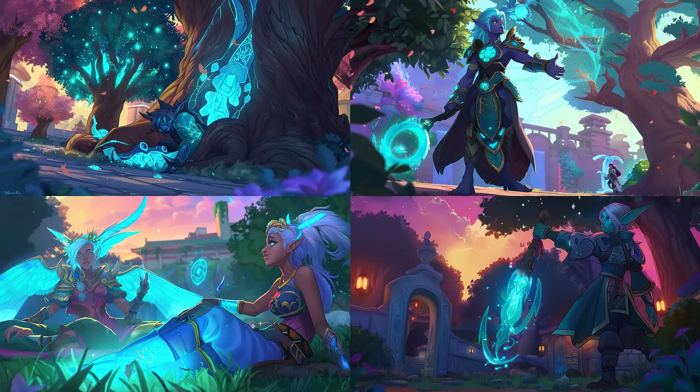 Mystical Twilight: A Luminous Fusion of Fantasy and Dusk - Midjourney sref style