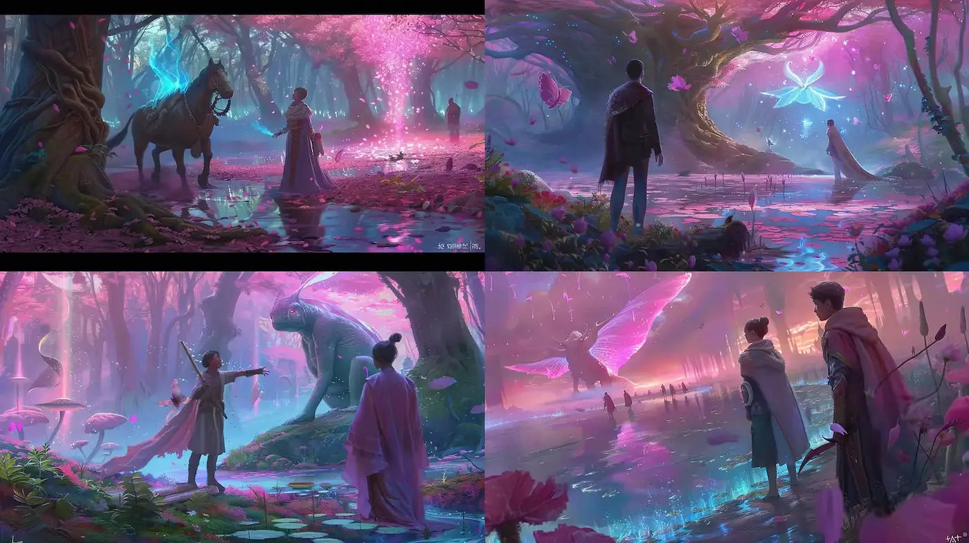 Enchanting Fantasy Landscapes with Ethereal Vibes and Vivid Colors - Midjourney sref style
