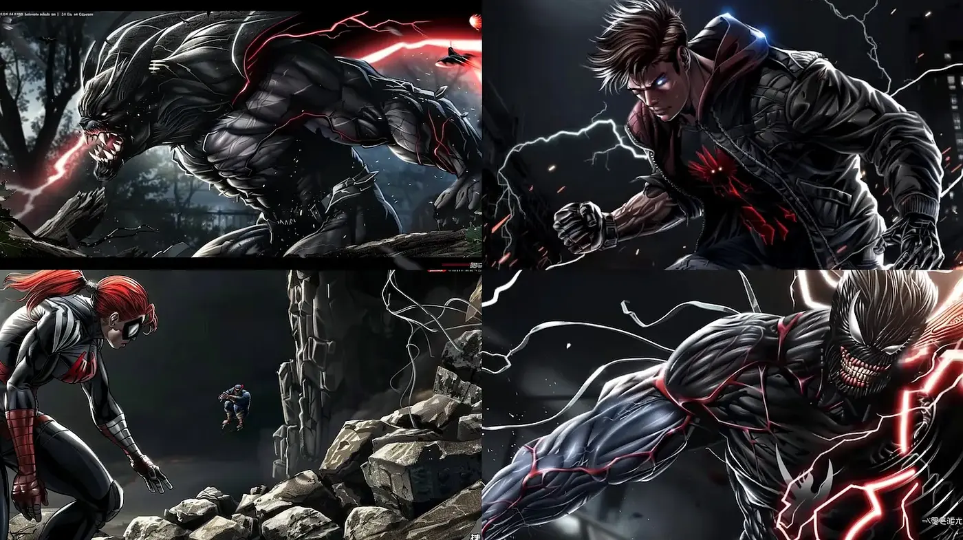 Dynamic and Intense Illustrations with a Dark, Comic Book Style - Midjourney sref style