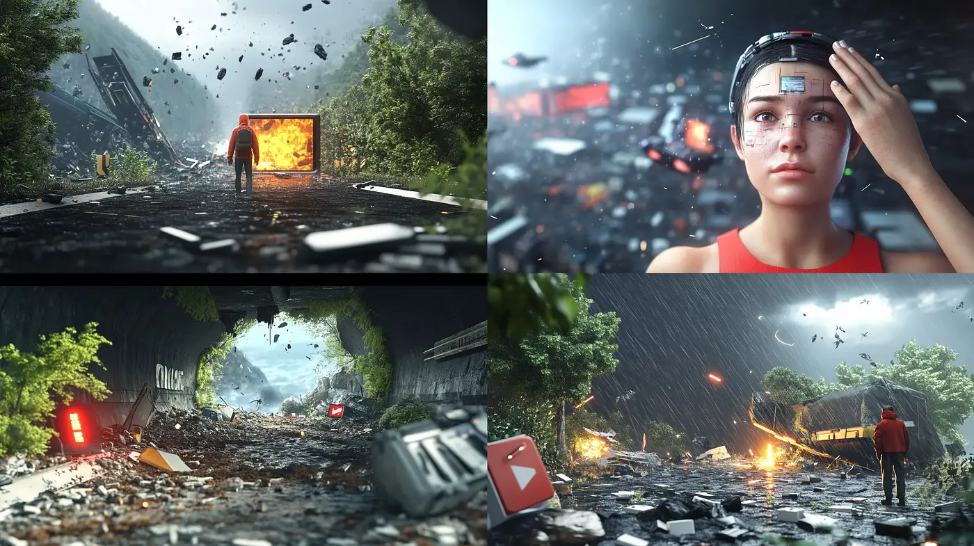 Cinematic Apocalyptic Vision in Saturated Realism - Midjourney sref style