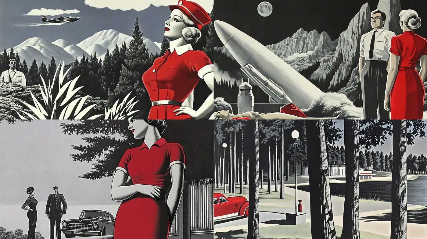 Elegant Retro-Futurism with a Hint of Art Deco - Midjourney sref style