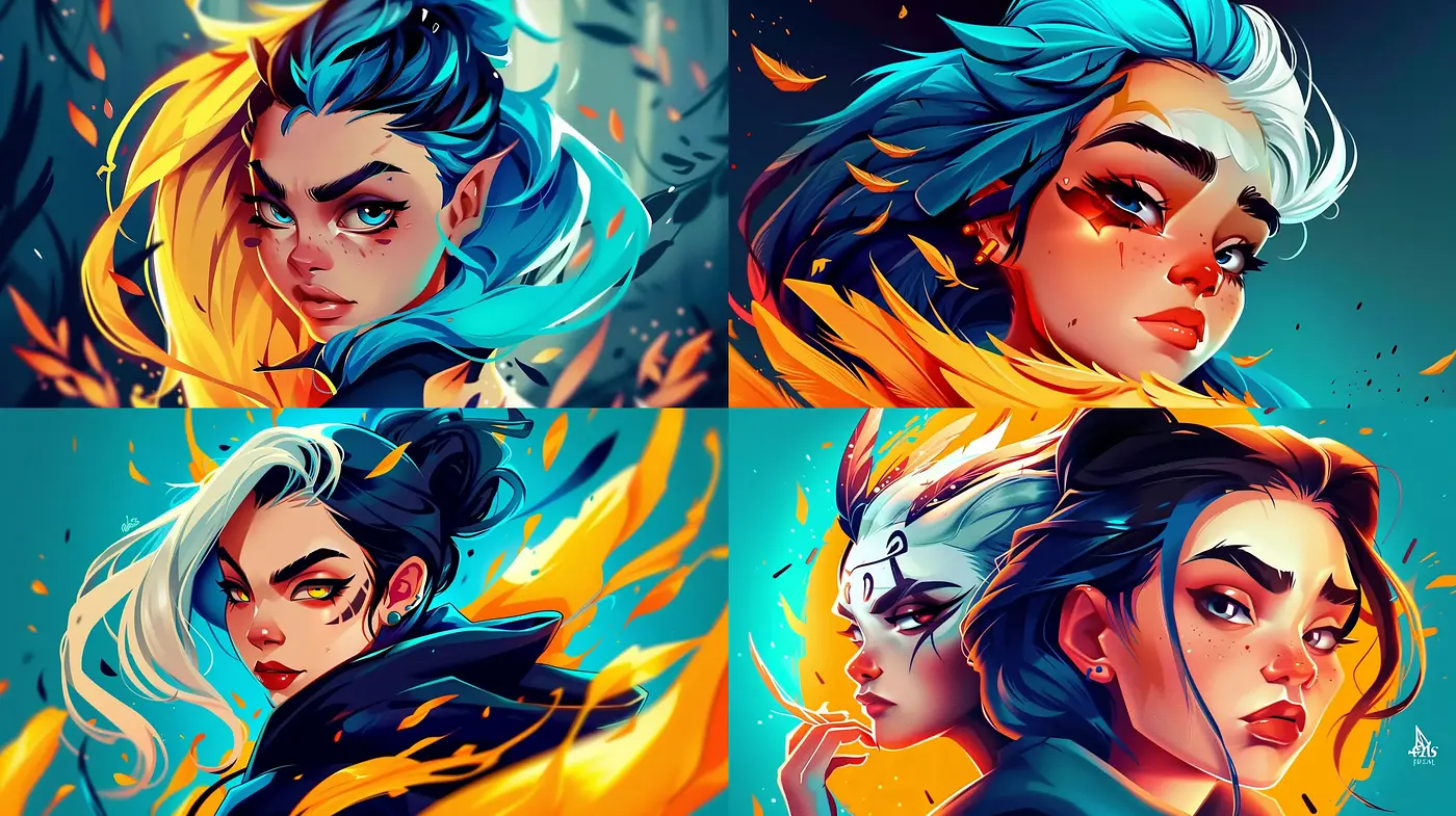 Dynamic Neon Vignettes: A Study in Luminous Character Illustration - Midjourney sref style