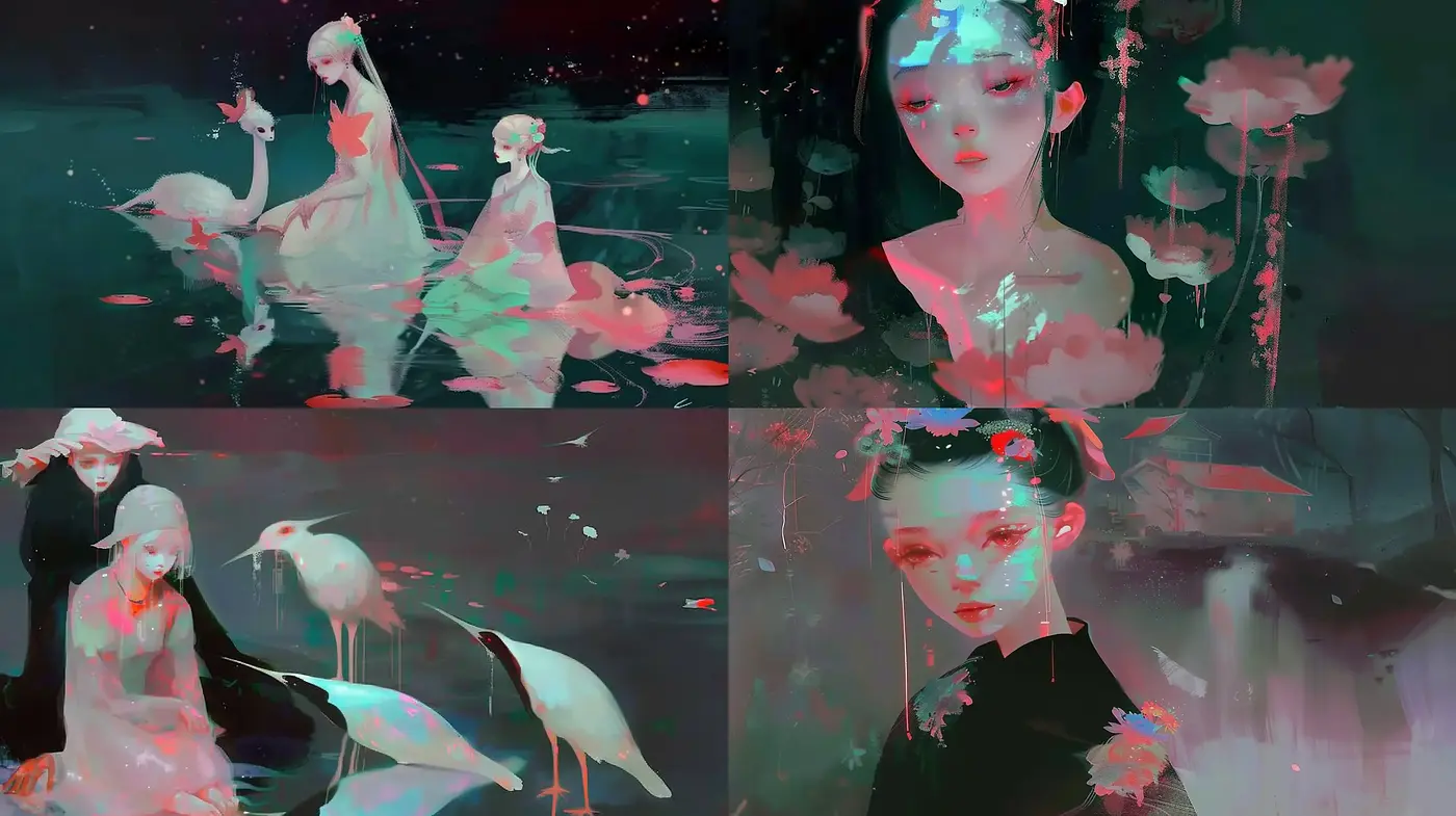 Ethereal Twilight: A Dreamlike Synthesis of Serenity and Mystery - Midjourney sref style