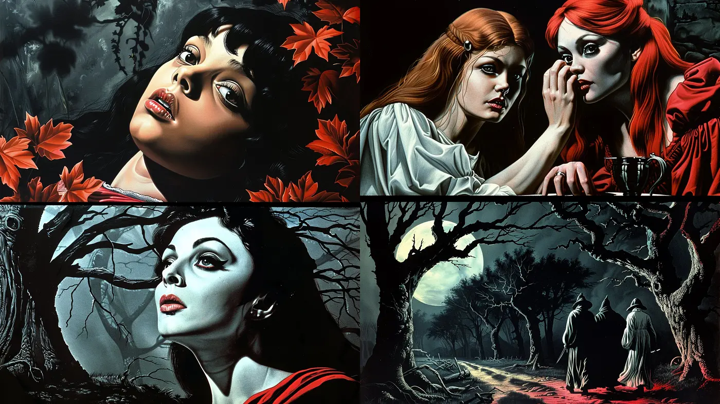 Gothic Elegance and Macabre: A Homage to Dark Romanticism in Digital Brushstrokes - Midjourney sref style