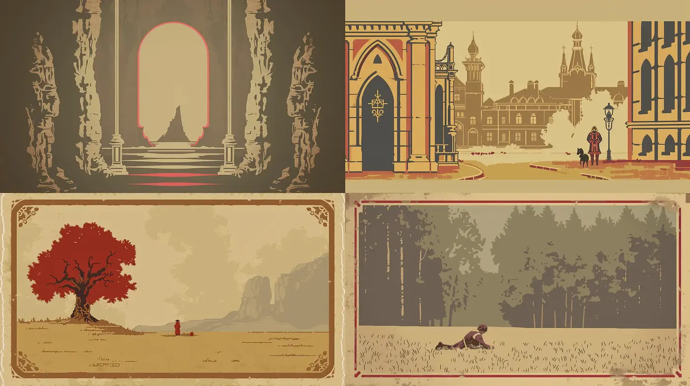 Nostalgic Storybook Illustrations with a Dreamy Sepia-toned Ambiance - Midjourney sref style
