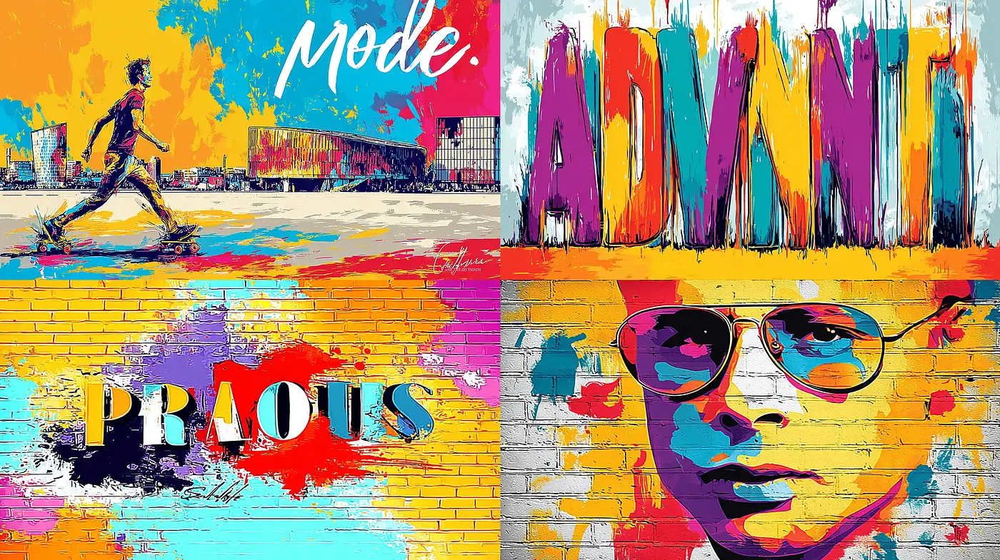 Vivid Urban Street Art with a Pop of Color - Midjourney sref style