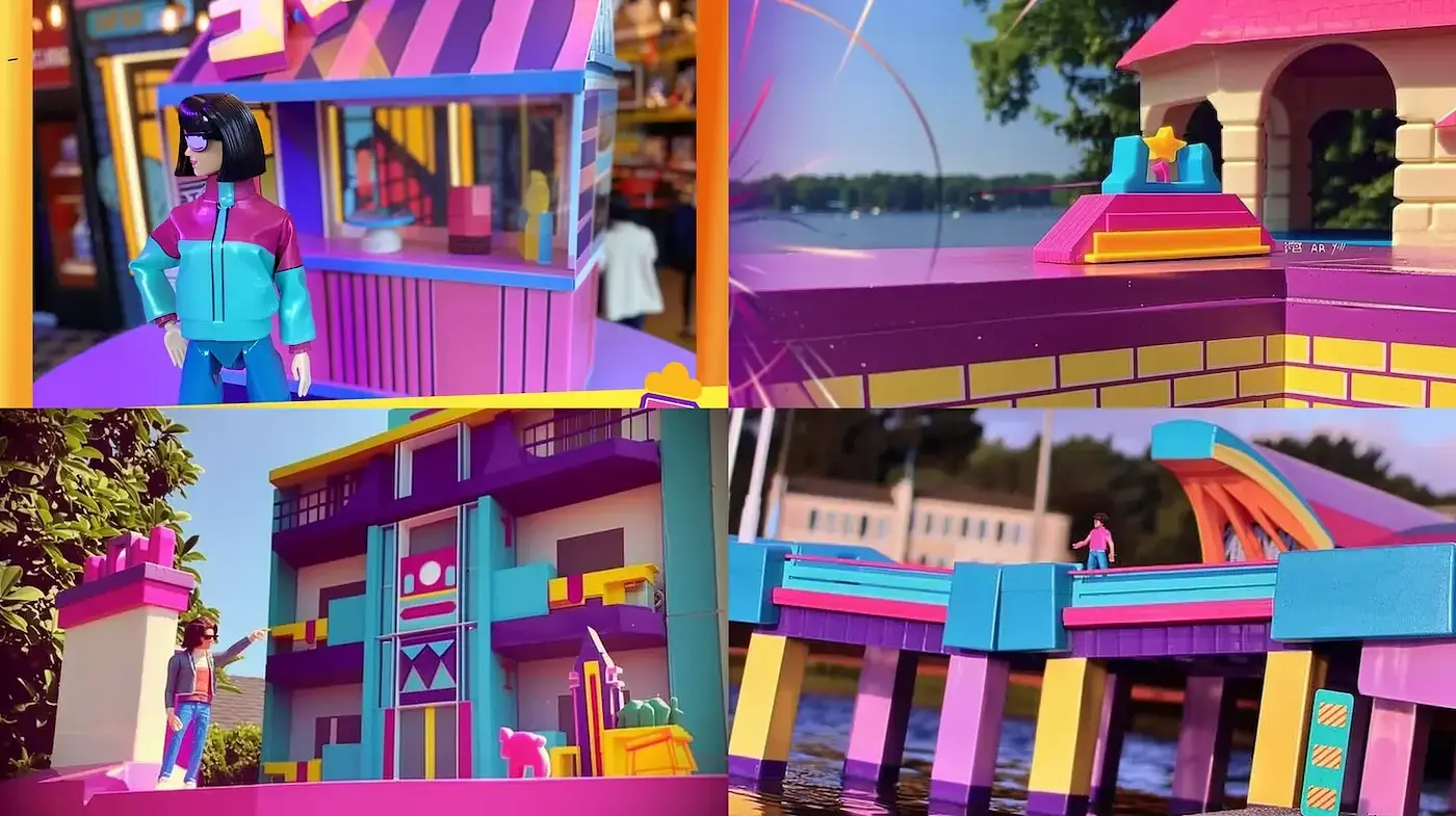 Colorful and Playful 3D Aesthetic with a Retro Vibe - Midjourney sref style