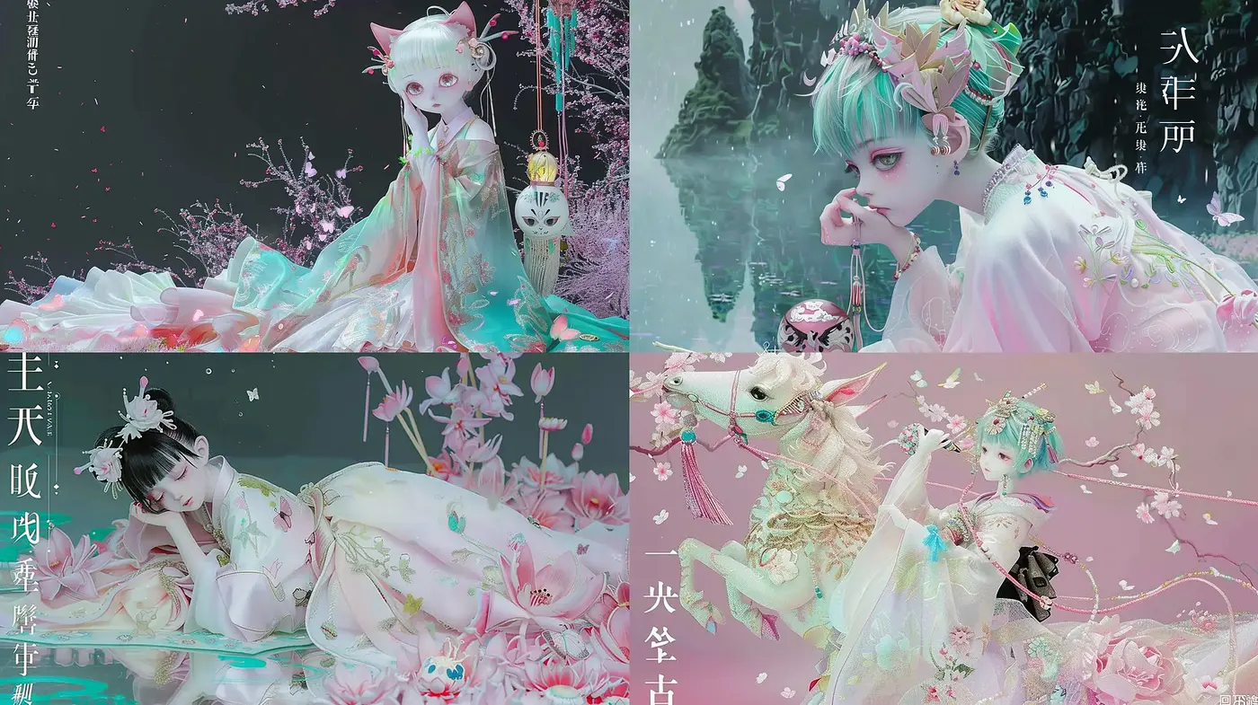 Ethereal Dreamscapes with a Surreal Anime Influence - Midjourney sref style