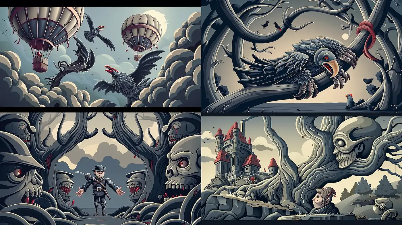 Surreal and Eerie Aesthetic with a Whimsical Touch - Midjourney sref style