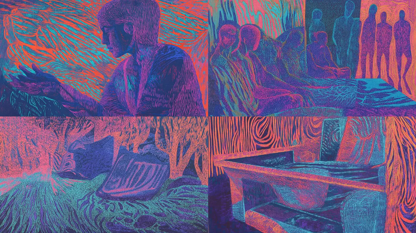 Vibrant Expressive Strokes in Psychedelic Hue - Midjourney sref style