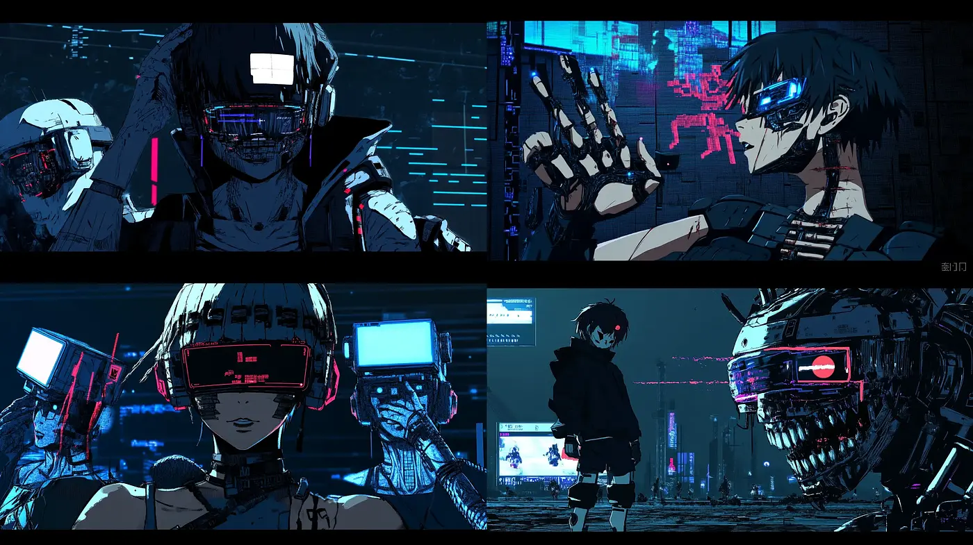 Futuristic Cyberpunk Visions of Technological Dystopia - Midjourney sref style