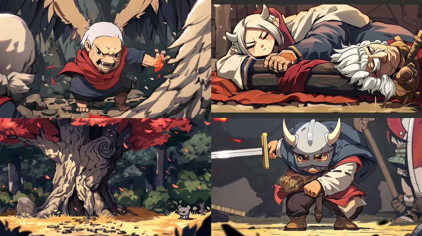 Rustic Autumnal Animation Style with a Dynamic Comic Art Influence - Midjourney sref style