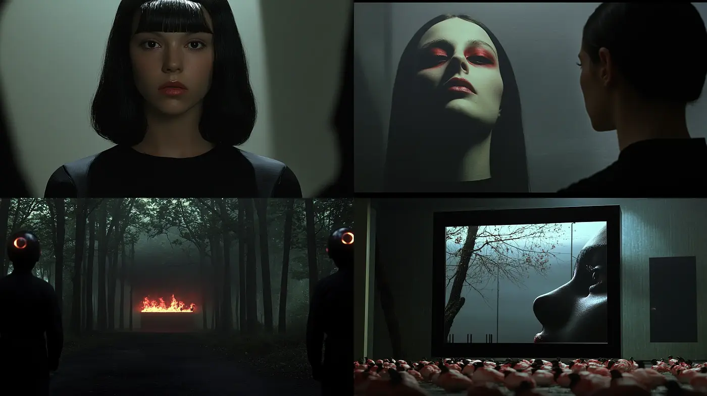 Mystical Nocturne: Cinematic and Surreal Visual Aesthetic - Midjourney sref style