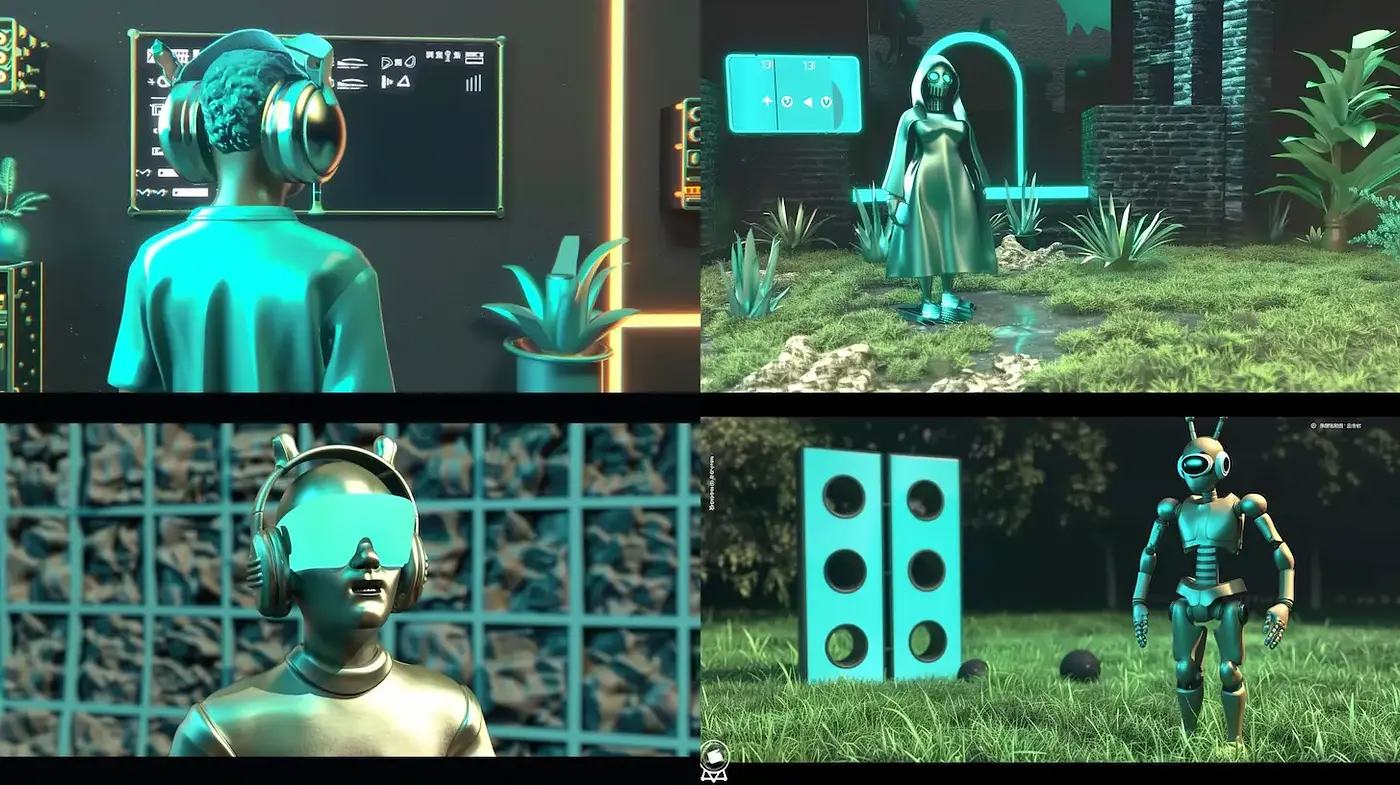 Futuristic, surreal 3D aesthetic with surrealistic elements - Midjourney sref style