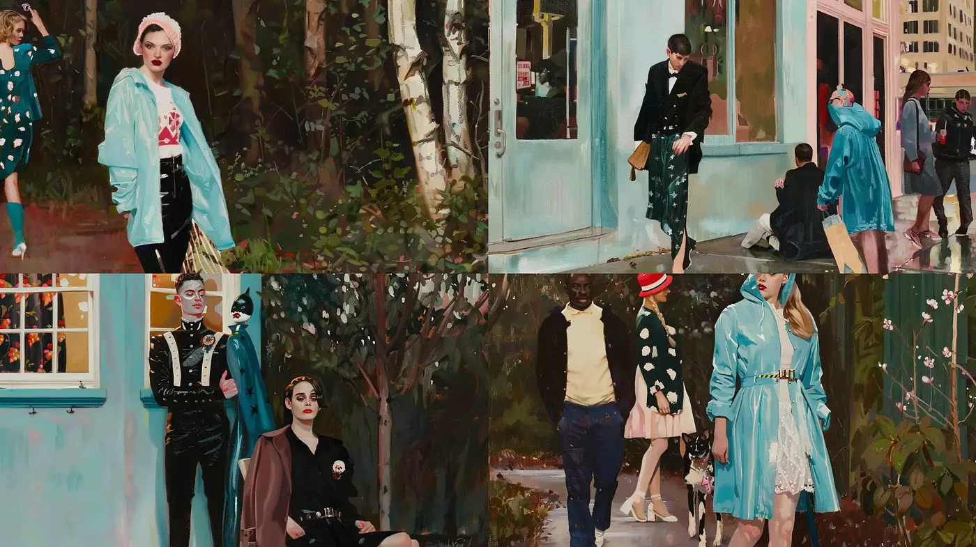 Contemporary Nostalgia with Stylized Urban Elegance - Midjourney sref style