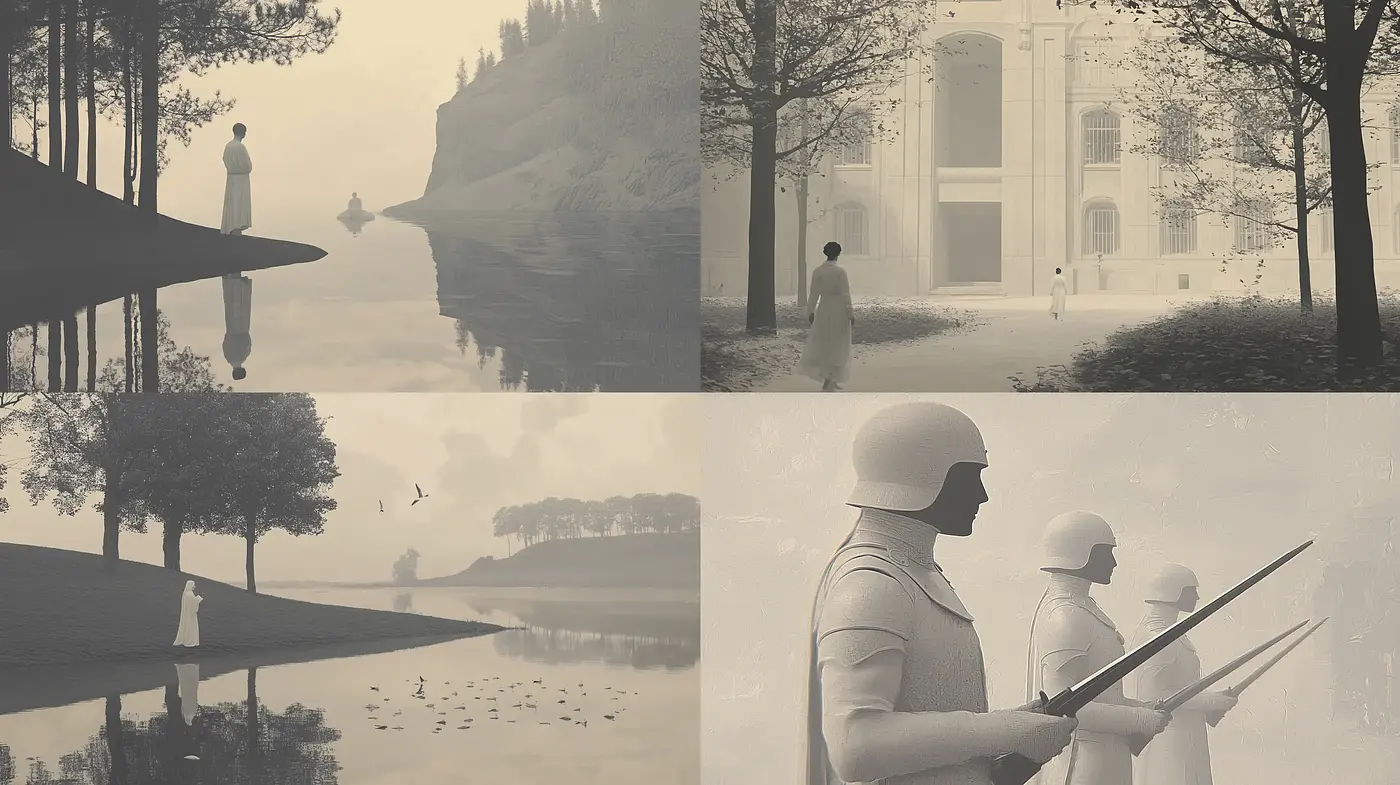 Ethereal Sepia Dreamscape Portrayals - Midjourney sref style