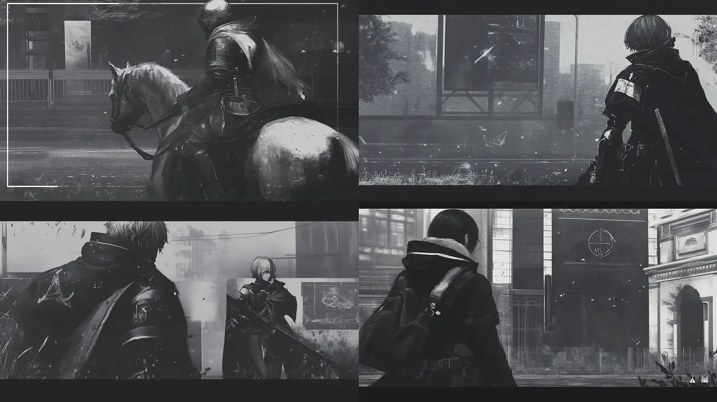 Monochromatic Symbiosis of Gothic and Futurism - Midjourney sref style