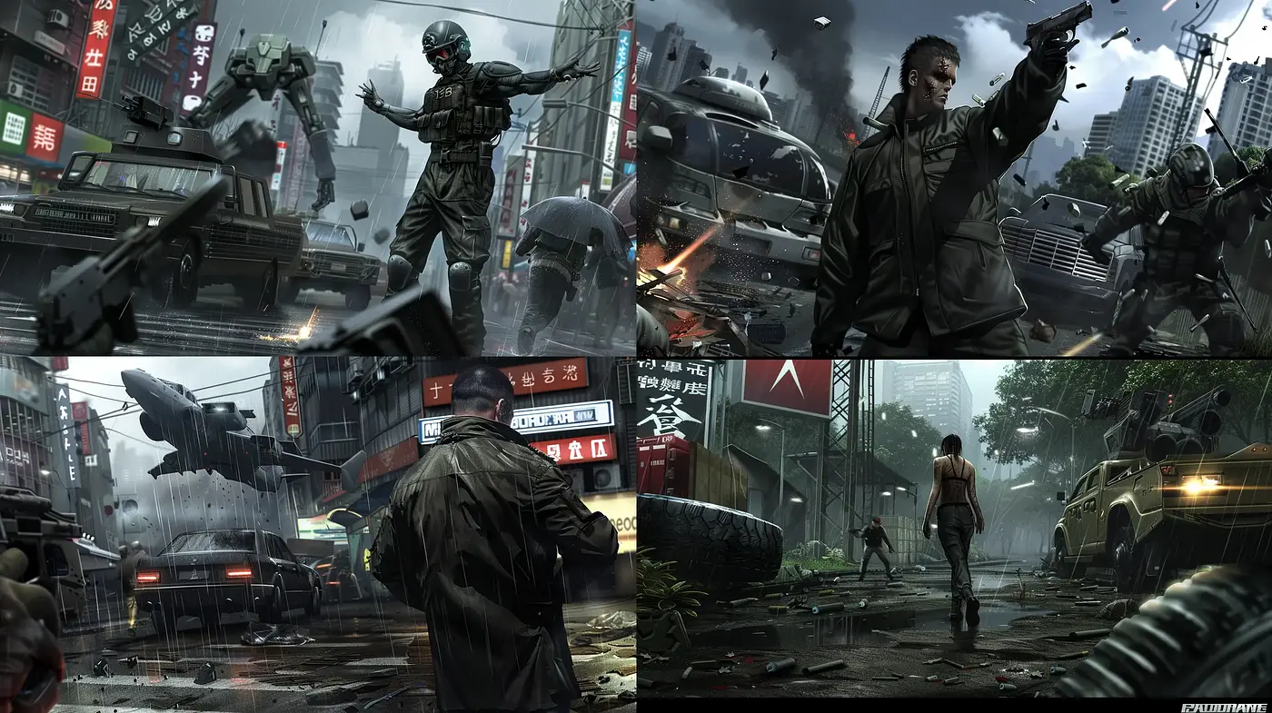 Futuristic Dystopian Vignettes with a Gritty, Cinematic Edge - Midjourney sref style