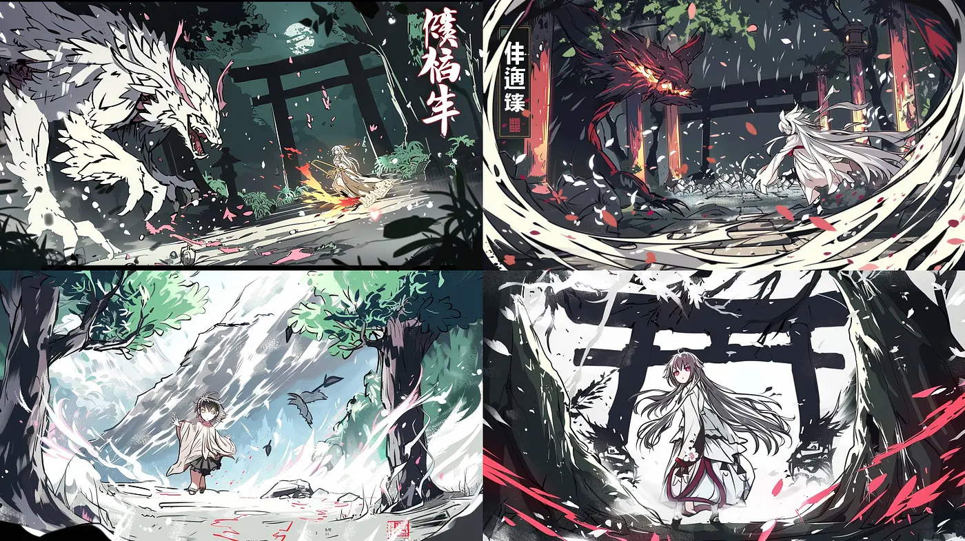 Ethereal Brushwork: A Harmonious Blend of Anime-Inspired Vibrancy and Dynamic Impressionism - Midjourney sref style