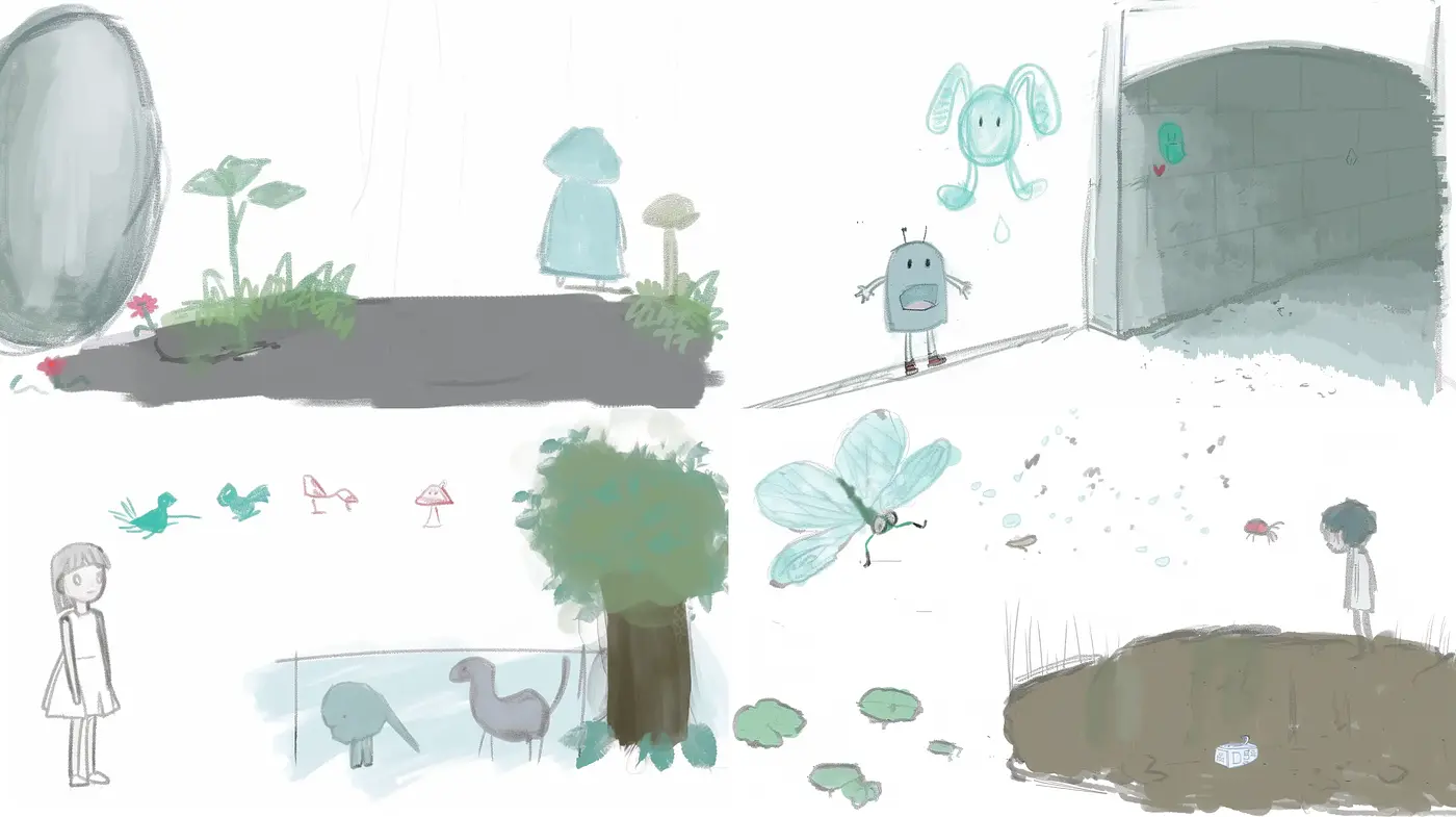 Whimsical Watercolor Storybook Illustrations - Midjourney sref style