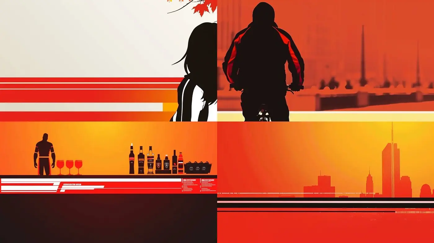 Silhouette and Sunset: A Homage to Graphic Minimalism and Vibrant Contrasts - Midjourney sref style