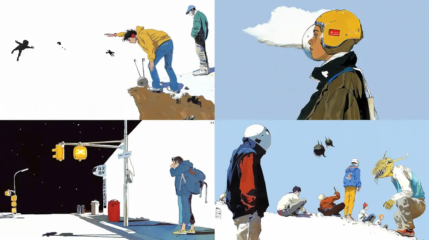 Vibrant, Minimalist Illustrations with a Youthful Edge - Midjourney sref style