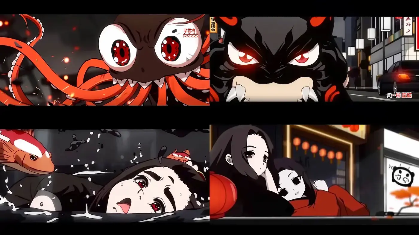 Dynamic and Modern Japanese Anime Aesthetic with Strong Textural Elements - Midjourney sref style