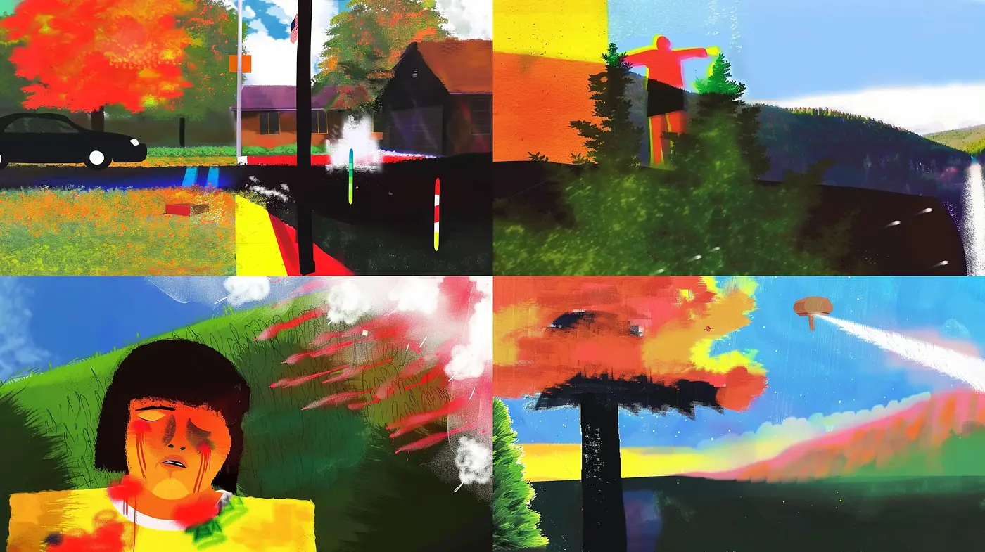 Vibrant Patchwork of Textured Vividity - Midjourney sref style
