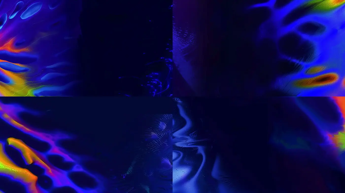 Ethereal Nebular Abstraction in Ultramarine and Neon Hues - Midjourney sref style