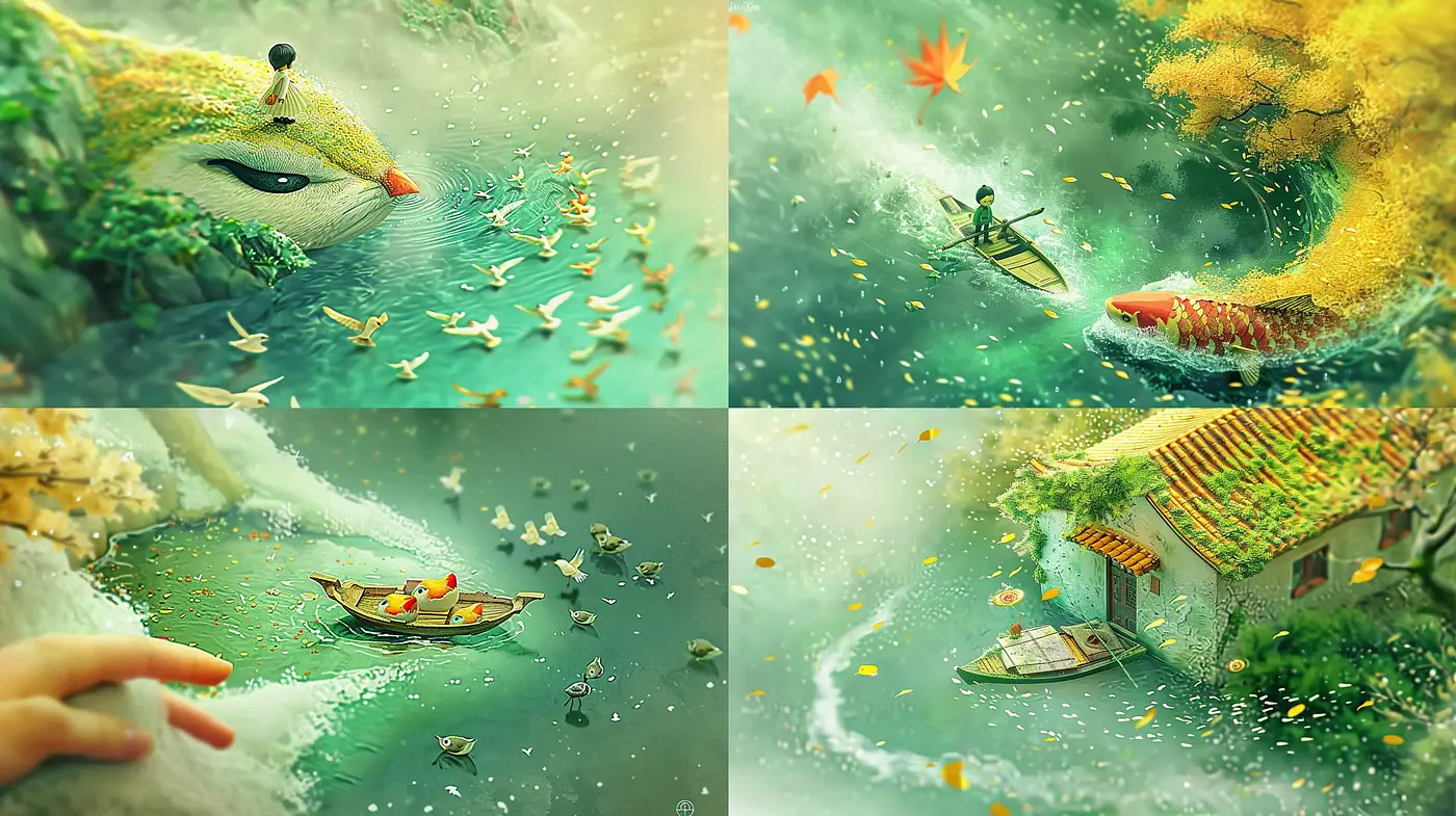 Ethereal Nature's Embrace in Surrealist Hues - Midjourney sref style