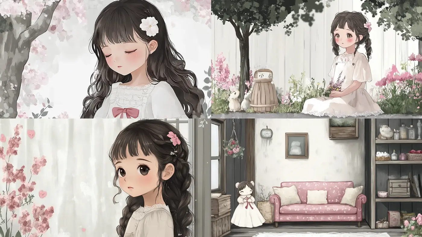 Idyllic Pastoral Whimsy: A Serene and Delicate Watercolor World - Midjourney sref style