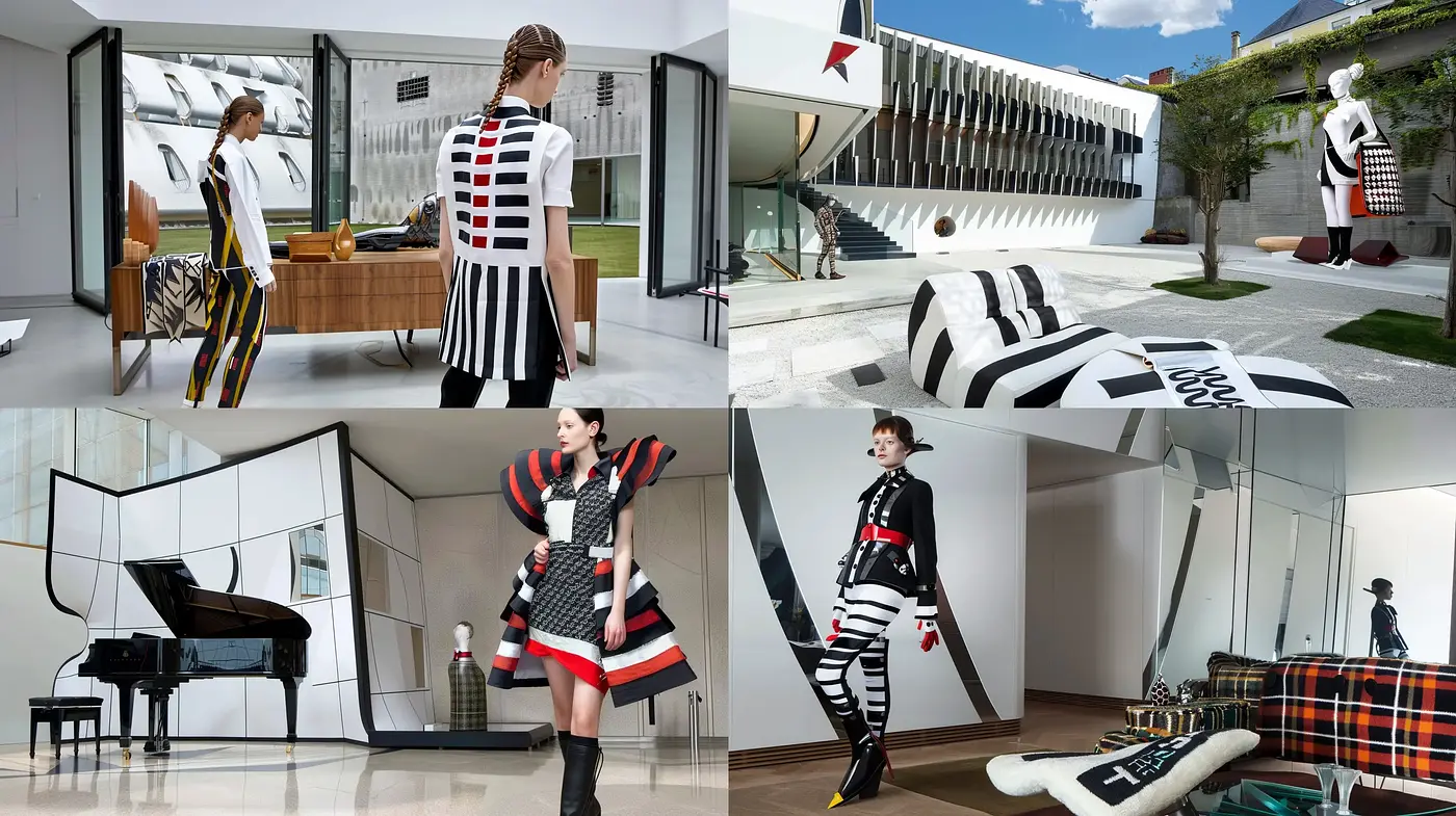 Contemporary Chic with Geometric Boldness - Midjourney sref style
