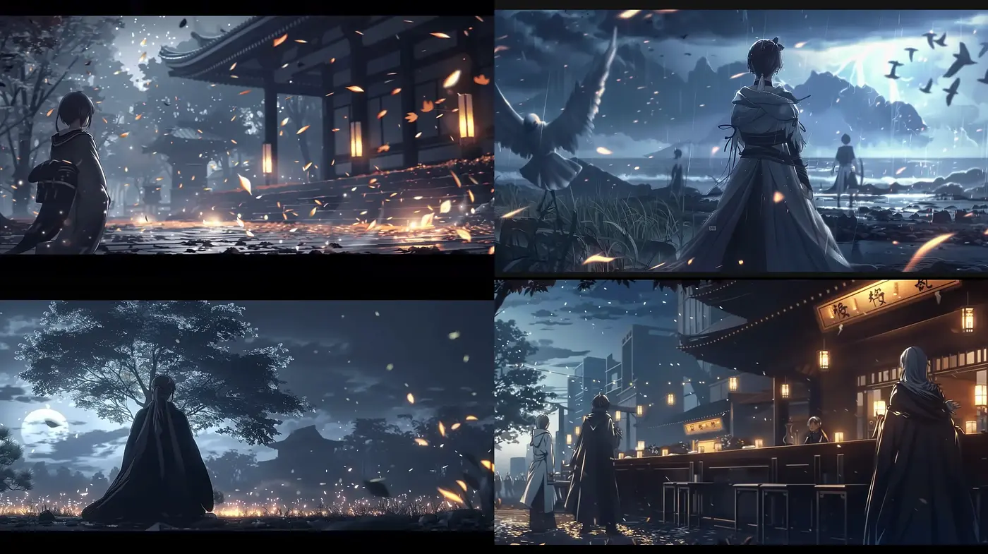 Ethereal Nocturnal Elegance: A Consistent Vision in Cool Tones with a Cinematic Flair - Midjourney sref style