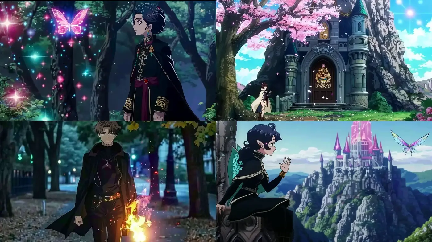 Whimsical Anime-Inspired Enchanted Realms with Vivid Hues and Ethereal Glow - Midjourney sref style