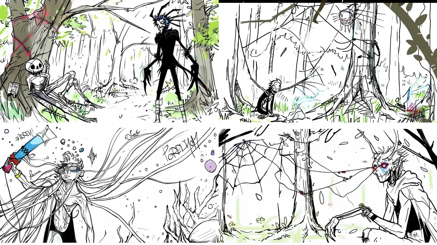 Ethereal Sketchbook Fantasy: An Animated Tale of Enchantment - Midjourney sref style