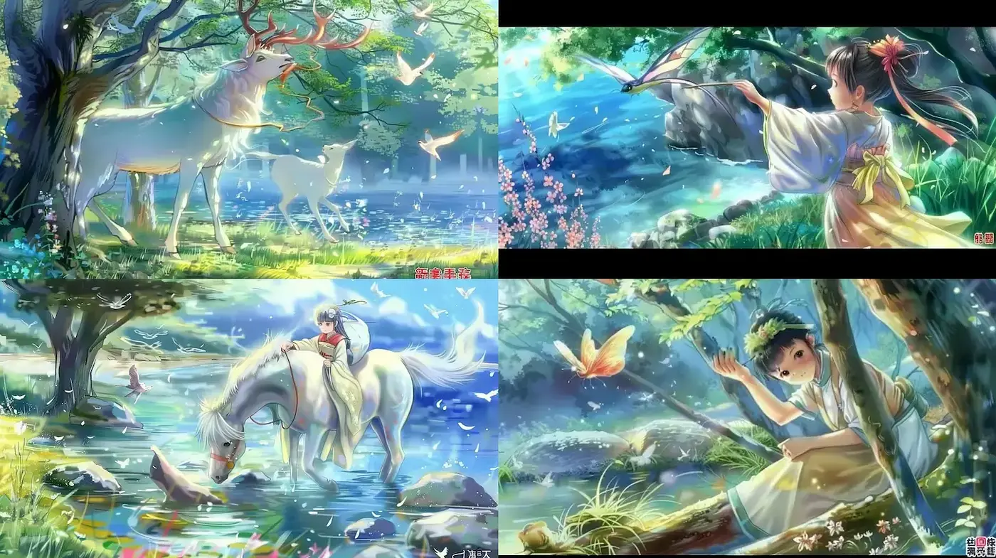 Ethereal Luminescence in a Fantasy Nature Setting - Midjourney sref style
