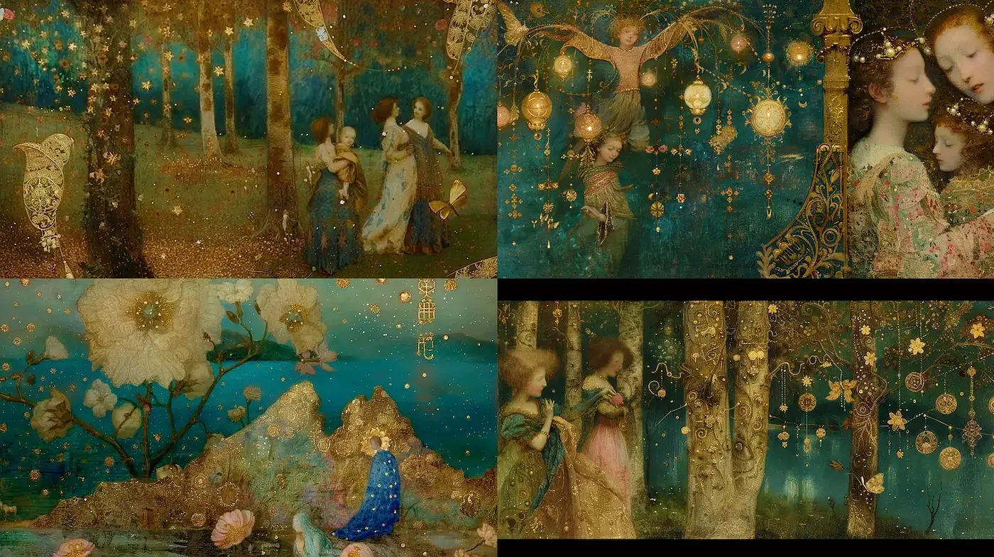 Whimsical Elegance with Enchanted Dreamscapes - Midjourney sref style