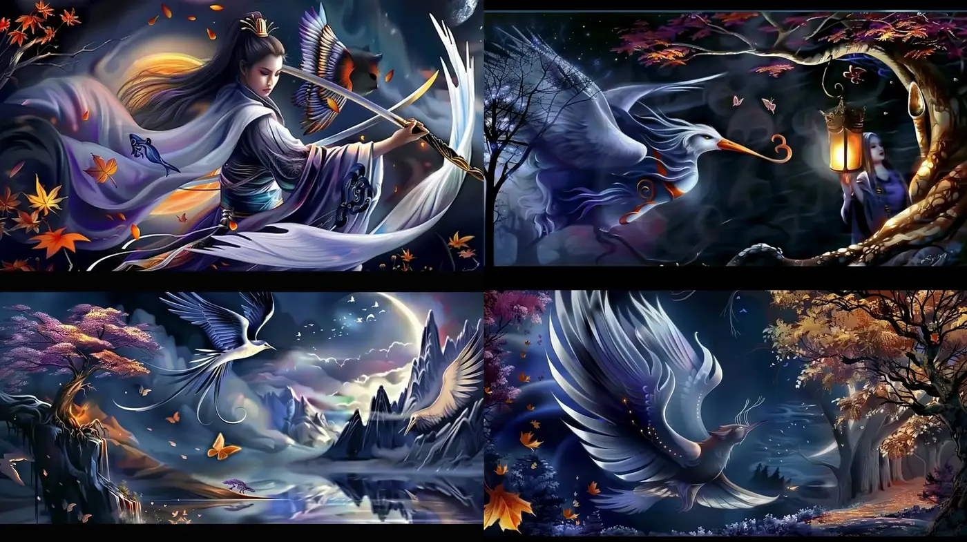 Ethereal Fantasy Dreamscapes with a Mystic Twilight Hue - Midjourney sref style